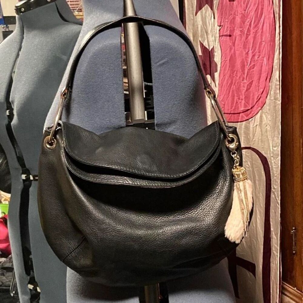 Vintage Y2K juicy couture Black leather hobo bag